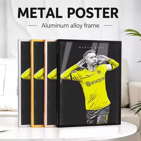 Marco Reus Dortmund Framed Aluminum Metal Poster Customized Photo Vibrant Champion Style Wall Art Fo