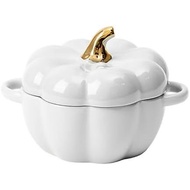 Dutch Oven Pot with Lid, Pumpkin Pottery Dessert Saucepan, Mini Baking Dish Cute Pumpkins Bowl, Cove