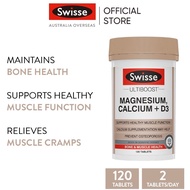 Swisse Ultiboost Magnesium, Calcium + D3 120 Tablets (EXP:05 2027)