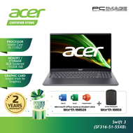 Acer Swift 3 SF316-51-55XB I5-11300H/8GB/512GB/Intel Iris XE/16.1" FHD IPS/W10/HNS/FINGER PRINT/2YW/STEEL GREY(BACKPACK)