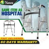 Yunos Walker for Elderly Adult Foldable Stainless Steel Walking Aid Adjustable Lightweight Multifunc
