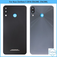 6.2" New For Asus Zenfone 5 ZE620KL 2018 Battery Back Cover Rear Door Glass Panel ZS620KL Glass Housing Case With Camera Lens