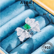 AIFEI JEWELRY Accessories 純銀戒指 Women Personalized Cincin Adjustable Ring Korean For 925 Emerald Silver Bow Sterling Original Perempuan Perak R2283