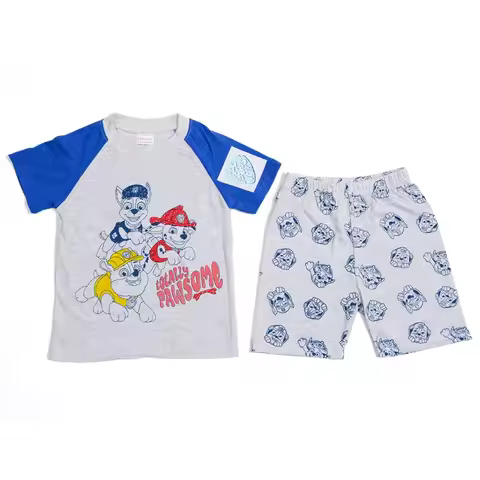 Paw Patrol Baby Pajamas Sets Children Summer Short Sleeve Skirt Pants Suit Sleepwear Boys Girls Cosp