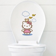 Hello Kitty 【 Cute Home 】 Toilet Sticker DIY Furniture Decoration Cartoon Creative Wall Bathroom Supplies Refrigerator