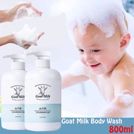 EXGYAN Goat Milk Shower Gel Deep Cleaning Body Wash Whitening Murah For Baby&amp;Adult 800ML