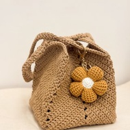 【底版設計針織包】棕色 菜籃子 肩背包 手提袋 沙灘包