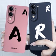 For Vivo Y04 Y19e 2025 Cover Case Lucky Initial Letter Couple Silicone Soft Matte Phone Bumper for V