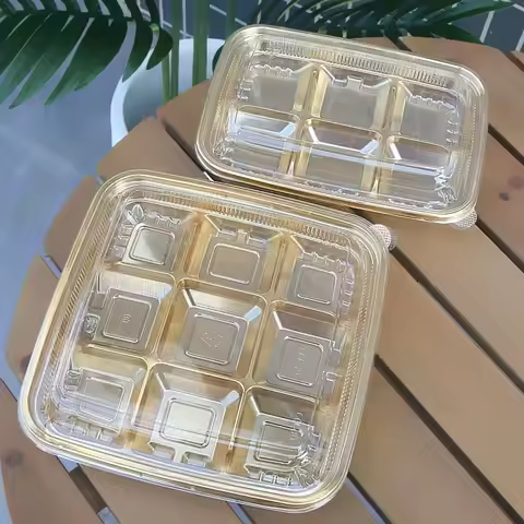 25pcs 6-grid 9-grid Packaging Boxs for Mochi Square Rectangular Dessert Casket Pastry Chocolate Egg 