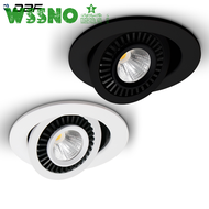 [wssno] LED Downlight Recessed 360° Rotatable Ceiling Lamp 5W 7W 10W 12W 15W 18W COB Dimmable Round Black/White LED Ceiling Spot Lights