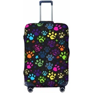 Travel Luggage Cover Abstract Colorful Dog Paw Print Luggage Suitcase Protector Baggage Fit 29-32 In