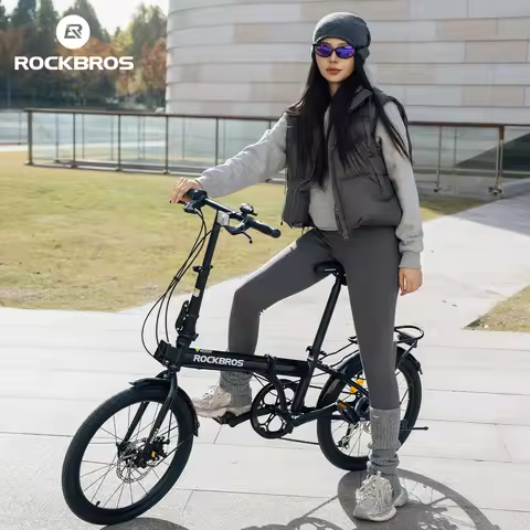 ROCKBROS 20 Inch Folding Bike Shimano 7-Speed Rear Derailleur Shifter Folding Bike Mechanical Disc B