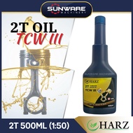 HARZ Minyak 2T / 2 Stroke Oil 500ML 2T OUTBOARD MOTOR OIL (Chainsaw, blower, brush cutter, sprayer, 