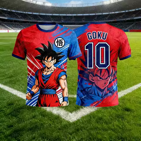 2026 Anime Football Jersey Dragon Ball Men Women Oversize Tshirt Summer Quick Dry Sport Breathable O