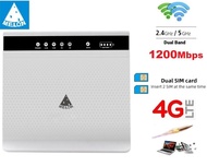 4G Router 2 ซิม 4G Dual Sim เราเตอร์ ใส่ซิม 2 ซิม, Dual-Band 2.4G+5G 1200Mbps Turbo fast Speed