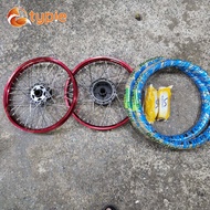 เวฟ110i 2009-2020 ชุดล้อ ล้อโล หน้าดิสหลังดั้ม ดุมดำเจาะ 1.40/1.40x17 เวฟ110i โลแดง + ยางนอก 50/90x1