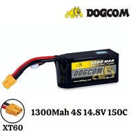 Dogcom 14.8V 1300mAh 150C 4S Lipo Battery With XT60 Plug DCM1300/150-4S