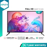 GINZA Smart TV 43 Inches Full HD TV Flat Screen 1080p Smart TV  Lowest Price Android 9.0