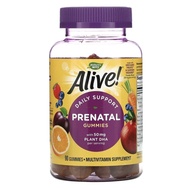 Nature's Way, Alive Prenatal with Plant DHA, Orange & Raspberry Lemonade, 90 Gummies, 100% Vegetaria