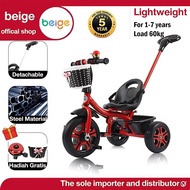 Beige kids bicycle  1-5 Tahun Bicycle Kids outdoor Tricycle With Handle 3 Wheels Bike Baby stroller