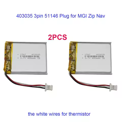 2pcs 3.7V 400mAh 1.48Wh 402934 JST 3Pin Li-Polymer Rechargeable Li Battery 403035 For MGI Zip Nav