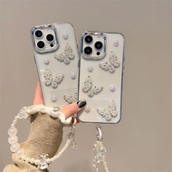 3D Pearl Butterfly Phone Case For Realme 15T 14 13 12 11 Pro C75 C67 C65 C63 C61 C55 C53 C51 C35 C30