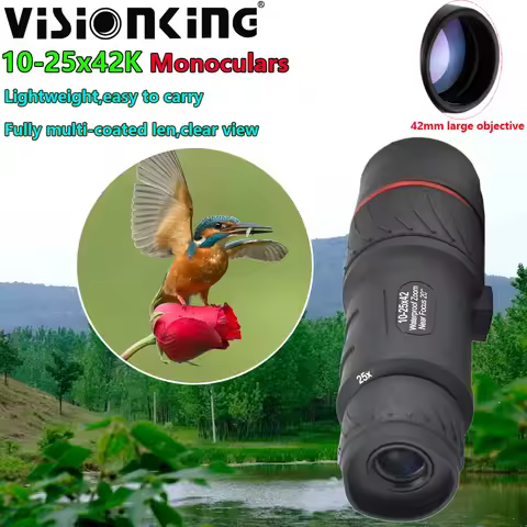 Visionking Waterproof 10-25x42 Zoom Monocular Professional Long Range Outdoor Birdwatching Camping P