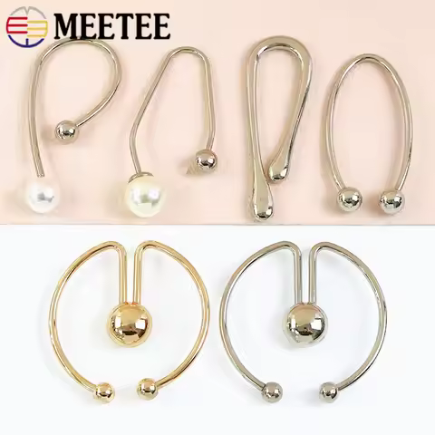 2/4/10P Metal U Ring Buckle for Clothes Collar Decorative Clasp Double-headed Buckles Bikini Strap C