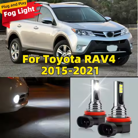 2Pcs 6000K LED Lamp Car Front Fog Light H8 H9 H11 Accessories For Toyota RAV4 2015 2016 2017 2018 20