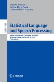 Statistical Language and Speech Processing Laurent Besacier