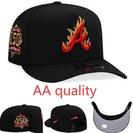 AA quality New Era Atlanta Braves 150th Anniversary Black Fire Edition 59Fifty fitted hat 9Forty A-f