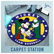 Karpet Bulat Mickey Mouse Disney Cutie Baby Gaming Area Rugs Hiasan Bilik Anak Home Decoration Round