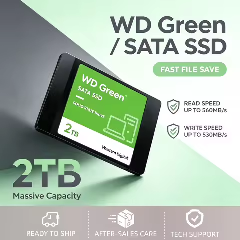 Western Digital WD Green 500GB 1TB 2TB 4TB SATA III 2.5 Internal SSD Solid State Drive for Gaming Of