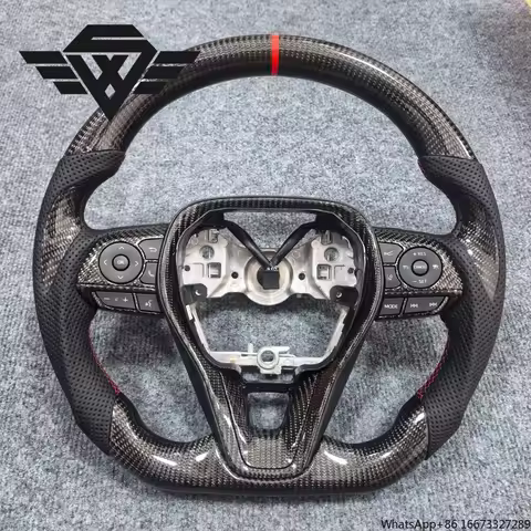 Customized SYX Luxury Real Carbon Fiber Racing Sports Steering Wheel for Corolla LC300 LC200 Camry