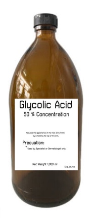 Glycolic Acid 50% กรด เอ เอช เอ ไกลคอลิก เอ ชิด วัตถุดิบเครื่องสำอาง