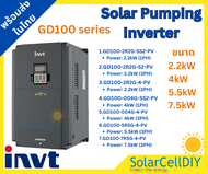 อินเวอเตอร์ปั้ม INVT solar pumping inverter(GD100 series) ขนาด 2.2kW - 7.5kW