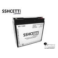 SSHCETTI 12V 17AH / 20AH /25AH RECHARGEABLE SEALED LEAD ACID BATTERY For EV, EBIKE, UPS, SOLAR