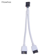 Fitow Audio HD Extension Cable For PC DIY 10cm Computer Motherboard USB Extension Cable 9 Pin 1 Female To 2 Male Y Splitter FE