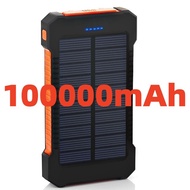 Top Solar Power Bank Waterproof 50000mAh with LED Light Solar Charger 2 USB Powerbank Ports ，20000mA