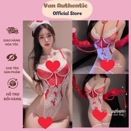 V31(COVERED NAME - FIRE)High Quality Nurse Cosplay Jumpsuit with Lace Breast Enhancement and Gloves 