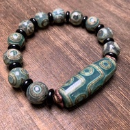 Tibetan Agate Three Eyes Nine Eyes Dzi Bead Bracelet 8.13.2