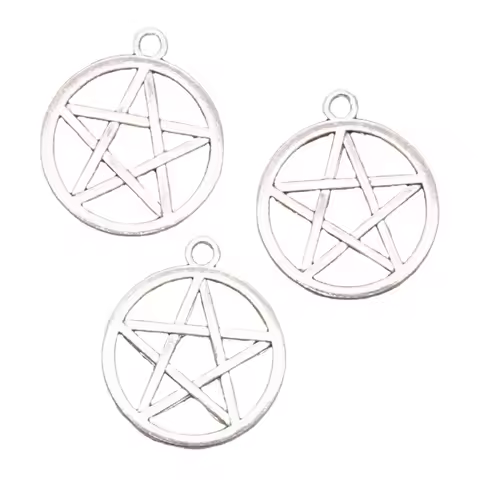10pcs Charms Star Pentagram 24x24mm Antique Making Pendant fit,Vintage Tibetan Silver color,DIY Hand