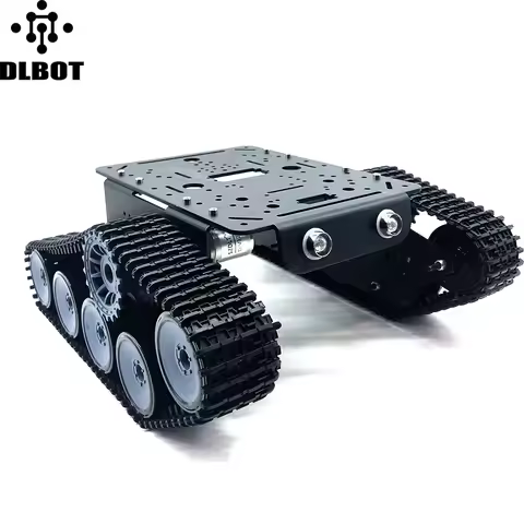 T300P Aluminum Alloy Body smart tank chassis with robot arm interface,plastic wheel / plastic track 