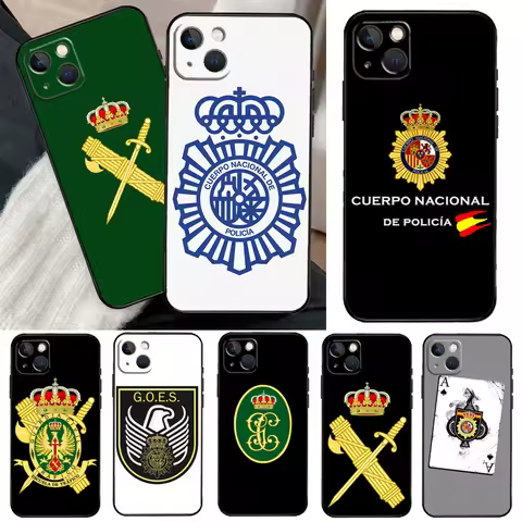 Spain National Police logo Phone Case For iPhone 13 12 11 14 15 16 Pro Max Mini X XS Max XR Plus Cas