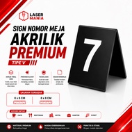 Premium Acrylic Table Number Sign Type V | Custom Minimalist Cafe Restaurant Hotel Table Numbers 6x6