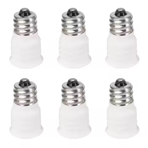 【CLEARANCE】6-Pack E12 To E14 White Bulb Converter LED Light Holder Lamp Adapter Socket Changer High 