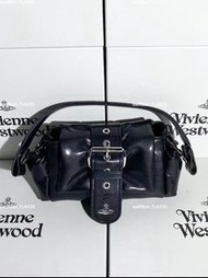 Vivienne Westwood 西太后 黑色小羊皮蝴蝶腋下包 斜挎包 單肩包