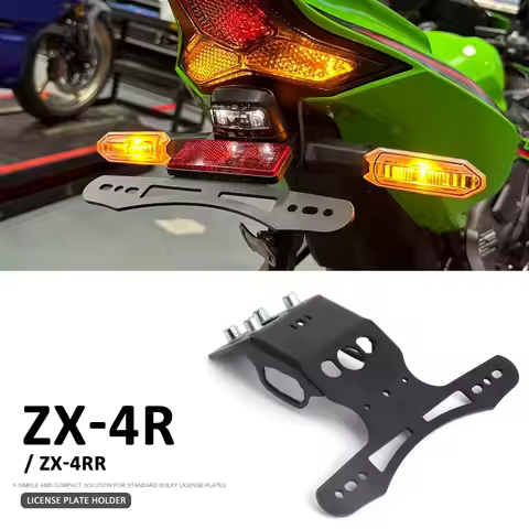 ZX-4R ZX-4RR License Plate Holder Motorcycle Black Tail Tidy Short Number Plate Holder For KAWASAKI