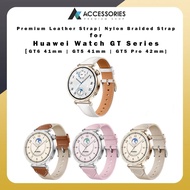 Huawei Watch GT6 41mm | GT5 41mm | Watch GT5 Pro 42mm, Premium Leather Strap, Nylon Braided Strap (W