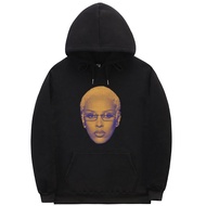 Vintage Doja Cat Halftone Face Graphic Hoodie Men Women Hip Hop Oversized Sweatshirt Male Fashion Vi